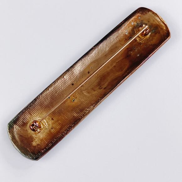 VTG 1980s 1990s Modernist Enamel Artisan Brooch Abstract Geometric Jewelry - Picture 10 of 10